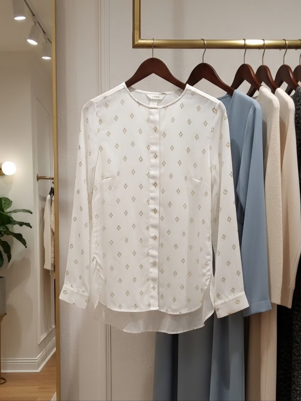 Elegant Cream Button-Up Blouse